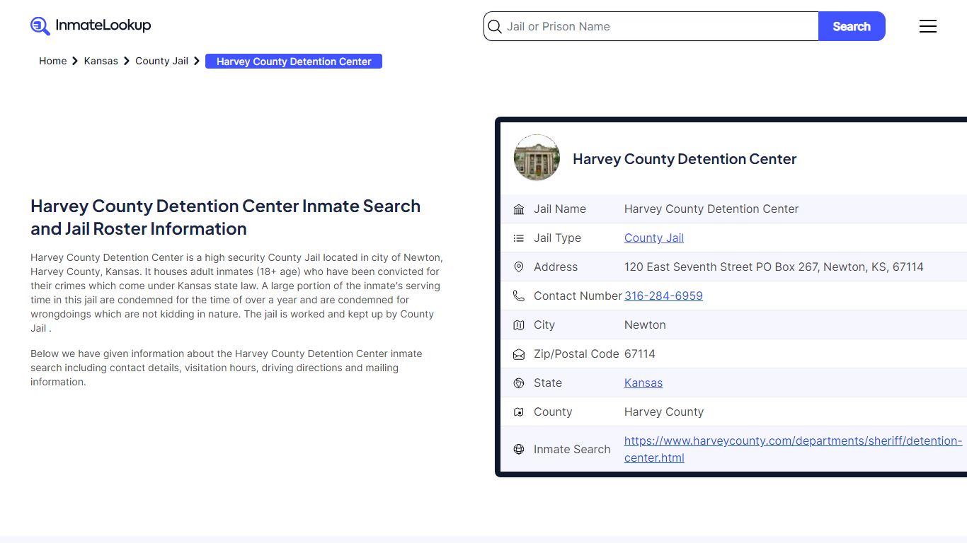 Harvey County Detention Center Inmate Search, Jail ... - Inmate Lookup