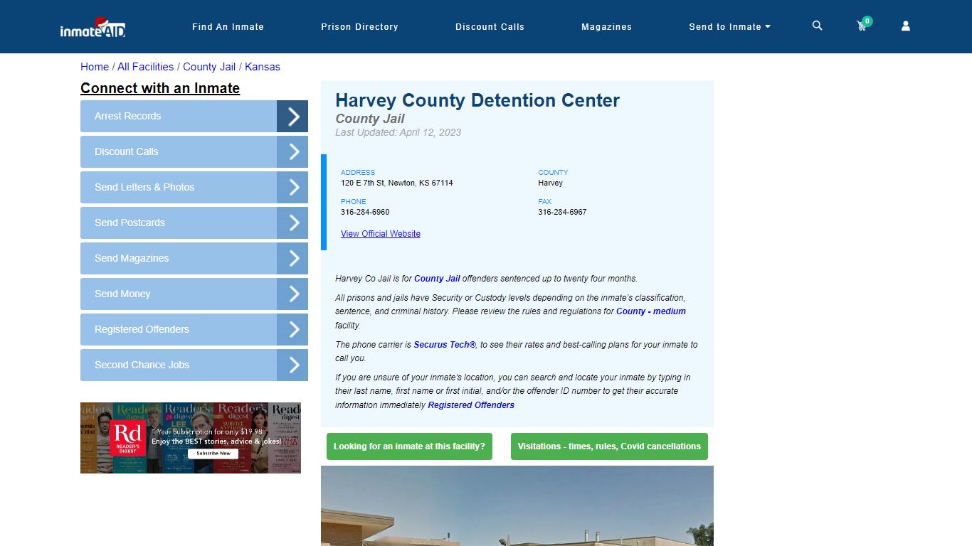 Harvey County Detention Center - Inmate Locator - Newton, KS